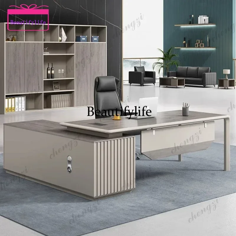 Modern Luxury Minimalist Boss President Executive Manager Desk Gaming Table Computer Desk Office Desks Storage Filing Cabinets