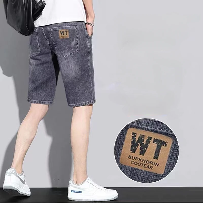 Sommer Slim Denim Casual Jeans für Männer trend ige solide Cowboy Shorts mit Stretch Jeans koreanischen Stil Kleidung Designer kurze Hosen