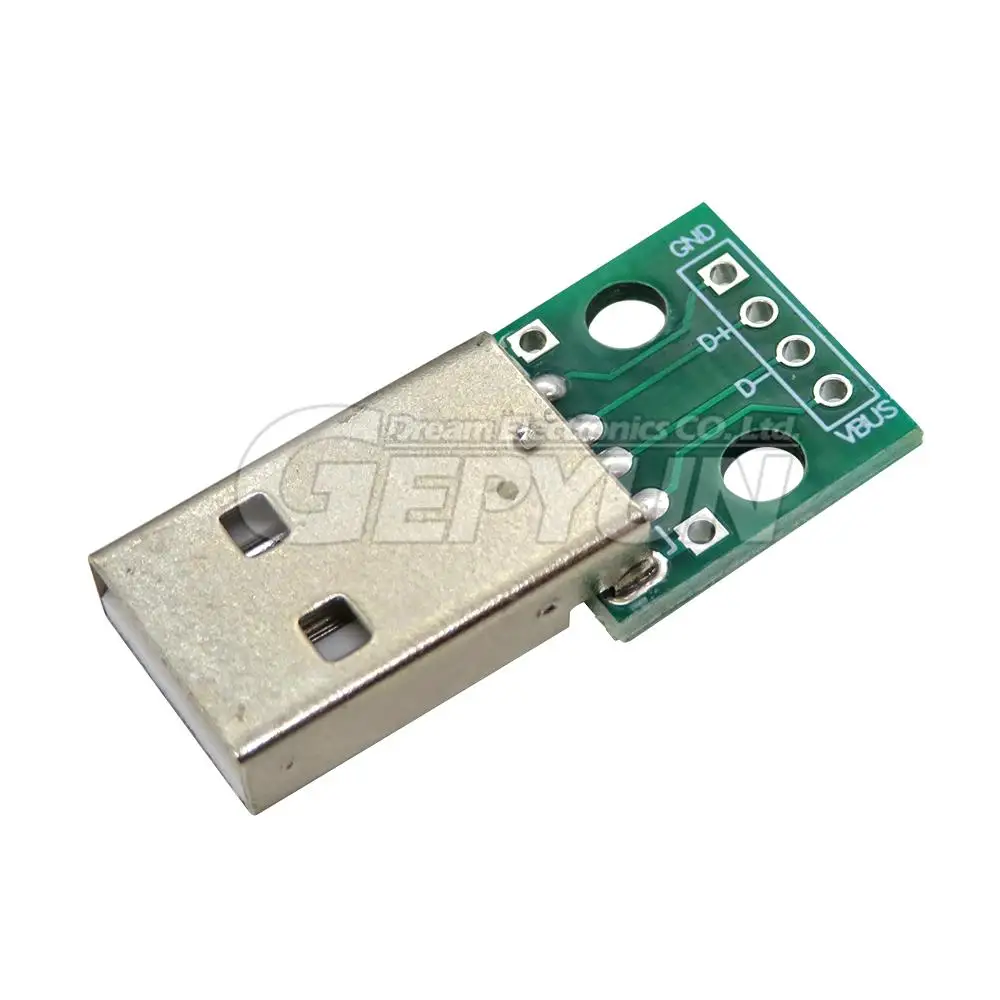 5PCS USB Male Connector Micro Mini USB to 2.54mm DIP Adapter female connector Connector B Type-C USB2.0 3.0 Female PCB Converter