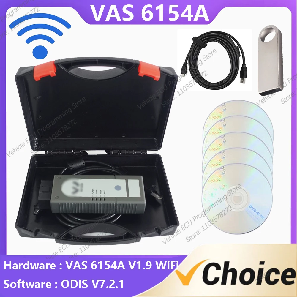 Car Diagnostic Tool Programming interface Maintenance V/AS 6154A V1.9 updatable USB/WiFi software O/DIS V7.2.1 Latest Version