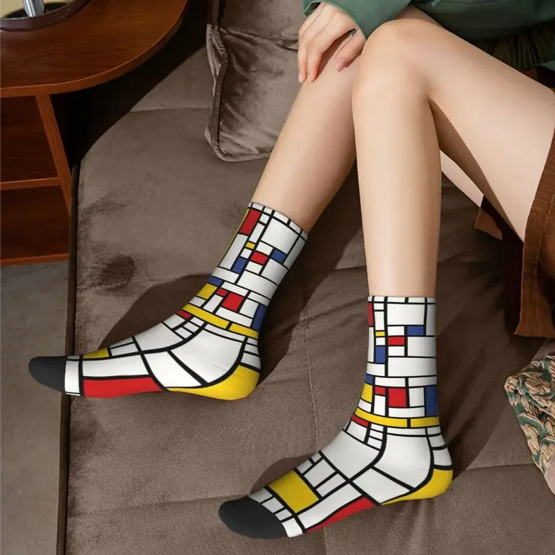 Поглощающие пот чулки Y2K Piet Mondrian Harajuku всесезонные длинные носки аксессуары для мужчин женский подарок на день рождения