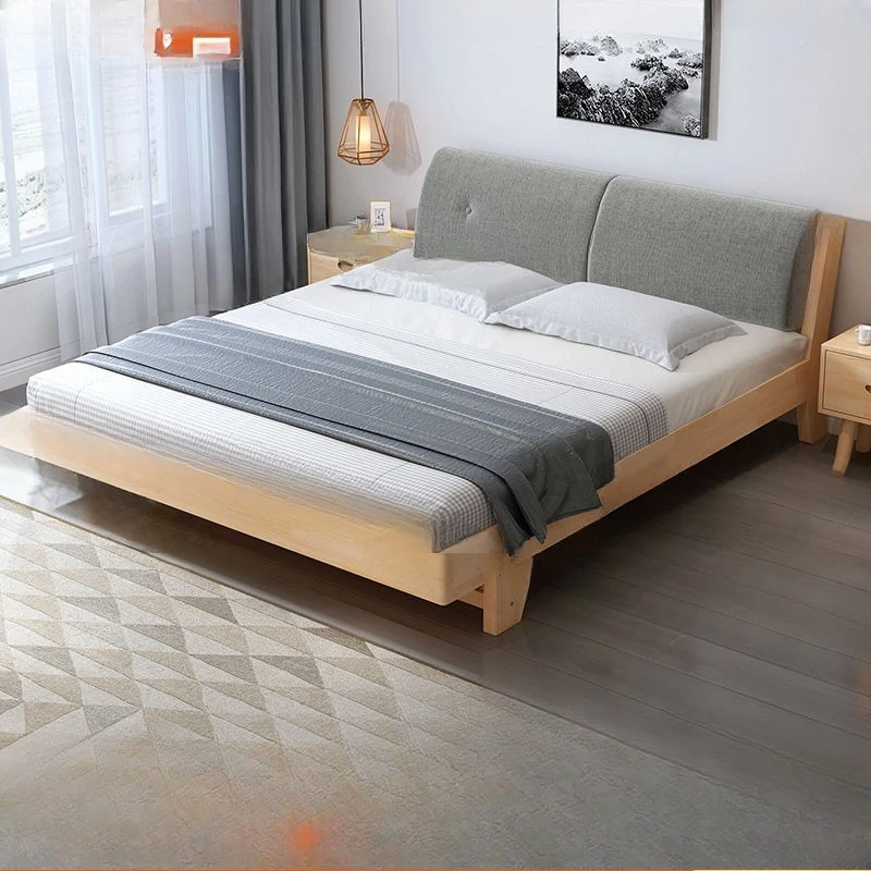 

Soft bag, pine double bed, rental room, simple