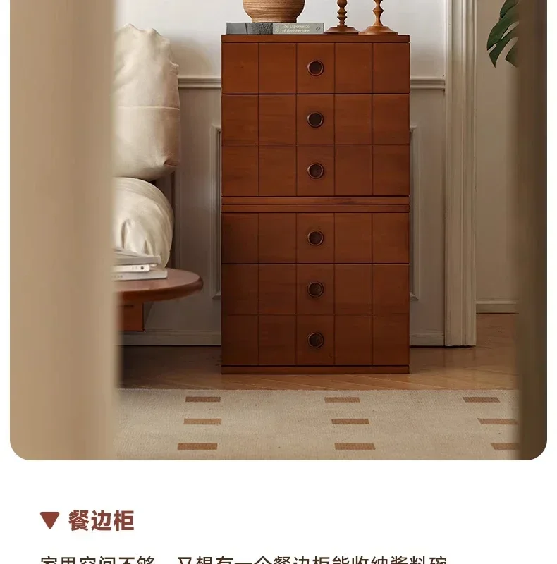 AARetro Solid Wood Module Cabinet Bedside Table Living Room Multi-function TV Cabinet Combination Storage