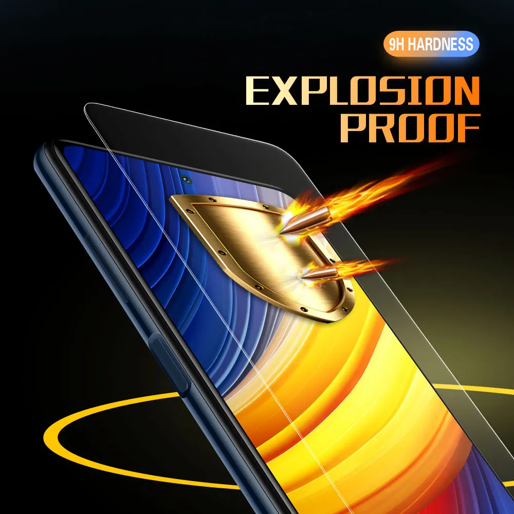 5/3/1Pcs protective For Xiaomi Poco M5 M4 M3 M2 pro tempered glass screen protector F4 F3 F2 X4 X3 GT NFC X2 GT C40 C31 9H M5s