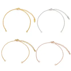 5pcs/lot Stainless Steel Slide Bracelets For Jewelry Making Connector Charm DIY Adjustable Chains Bracelet Jewelry Supplies