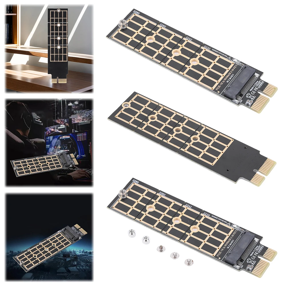 

Адаптер PCIE-M.2 NVMe SSD M.2 PCIE 3.0 X1 Raiser Card PCIE 3.0 X1 To M.2 NVMe SSD-адаптер для 2230 2242 2260 2280 M.2 SSD