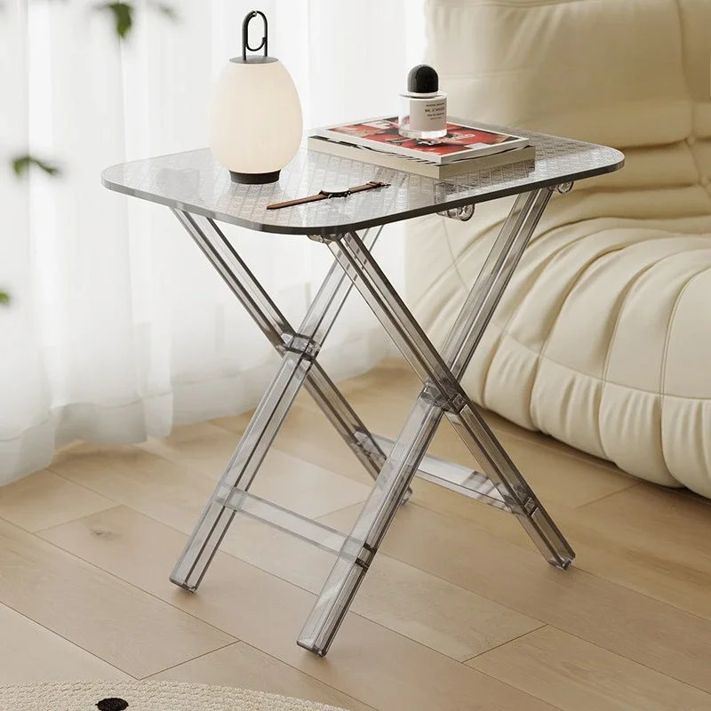 

Nordic Foldable Coffee Table Transparent Compact Design Sturdy High Load-Bearing for Living Room Minimalist Style Versatile