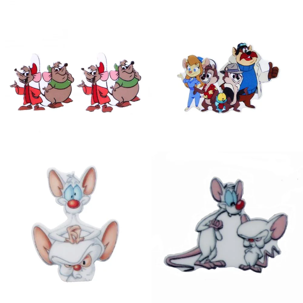 5pcs Cartoon Mouse Flatback Planar Resin Cabochon Scrapbooking Fit Phone Embellishments diy Headwear Accessories,5Yc23514