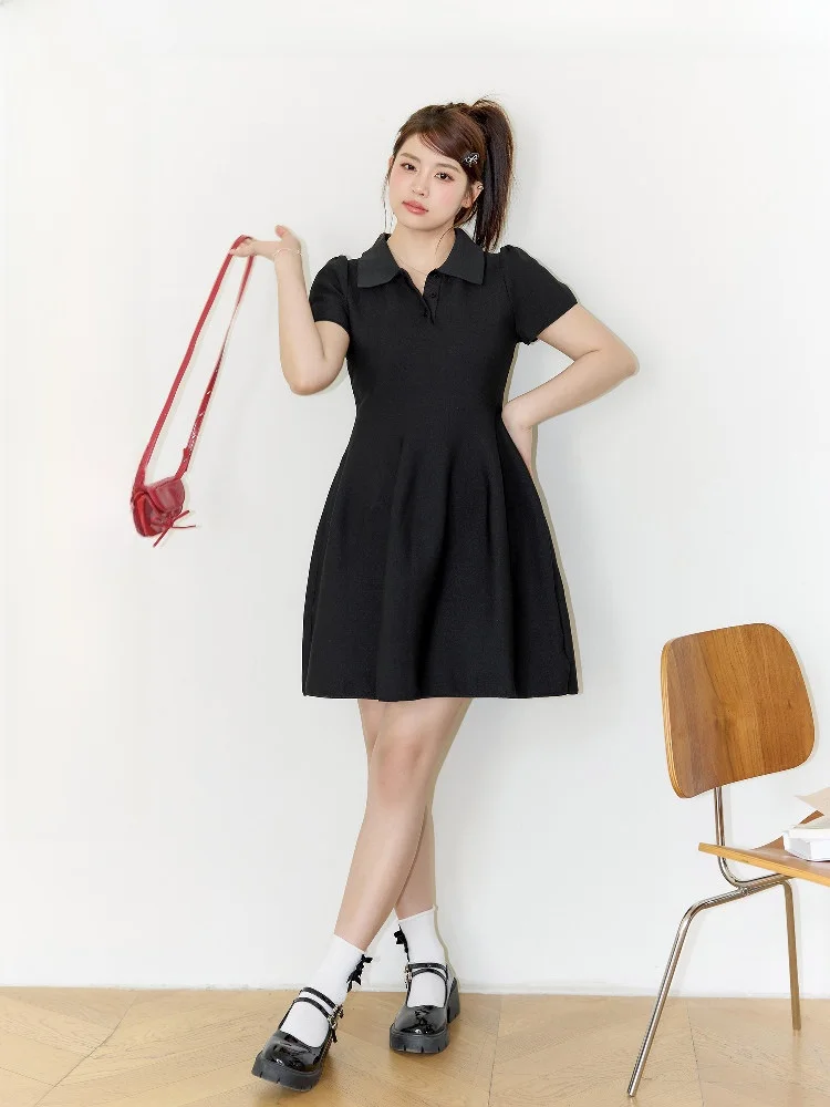 

Платье Jululook больших размеров с воротником и утягивающим эффектом на талии для полных женщин, летнее, с коротким рукавом, стандартной длины, повседневное