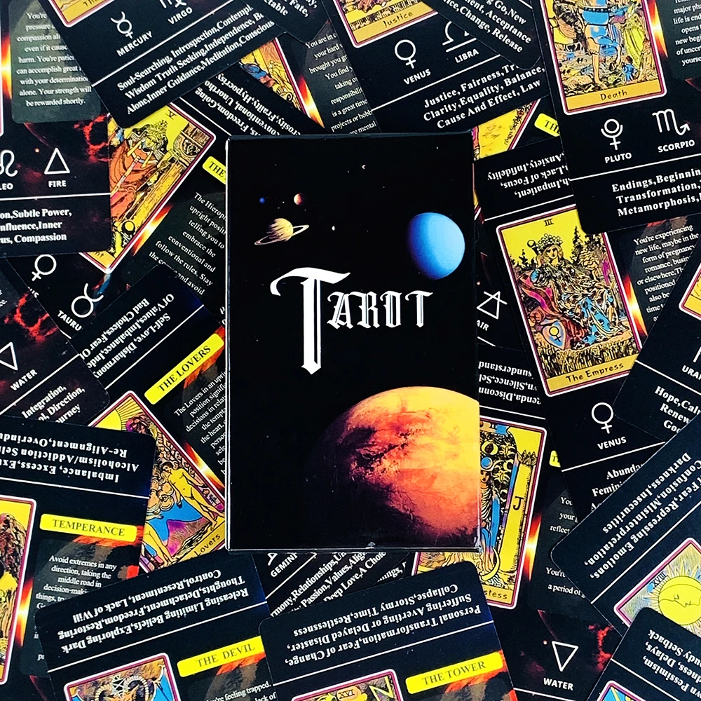 الأكثر مبيعا بطاقات التارو A 78 سطح السفينة الإنجليزية العرافة الطبعة بوراد الأسرة جمع أرواق لعب هدايا عيد الميلاد والعام الجديد #4