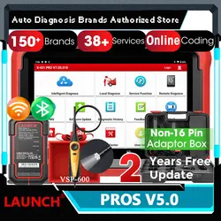 LAUNCH X431 PROS V 5.0 Diagnostic Tools OBD2 Car Scanner PRO V All System Diagnostic Automotive Tool ECU Coding 2024 New Version