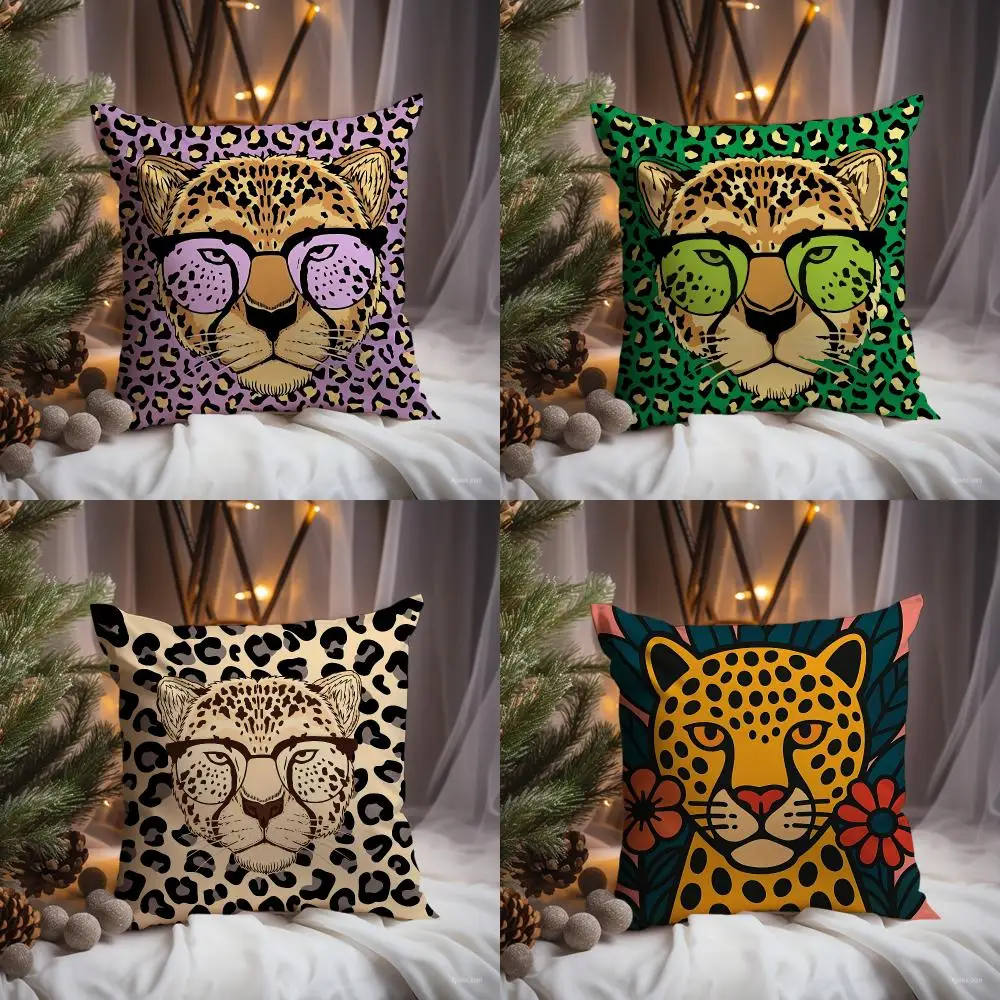 Leopard‑Print Leopard Cushion Cover Premium Comfort Reversible Pillow Cove -Two in One Design for Any Room & Car Interior