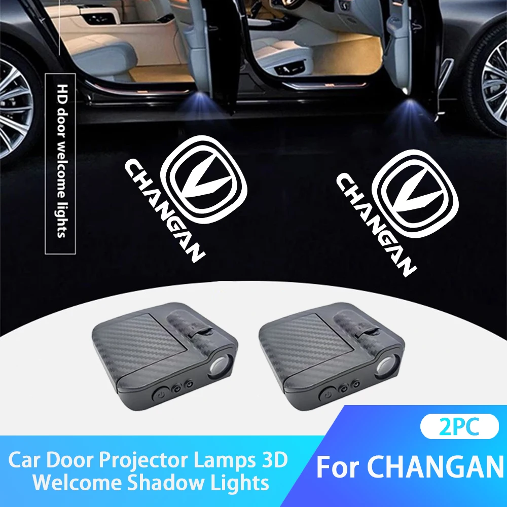 2pcs HD LED For CHANGAN CS75 Plus CS35 CS15 CS95 CX70 CX20 CS55 Hunter Car Door Courtesy Light HD Projector Welcome Lamp