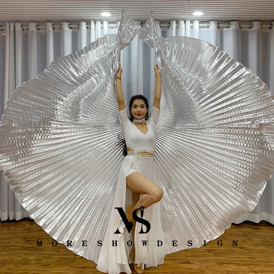 Alas de actuación de danza del vientre para adultos, accesorios de baile multicolores de 360 grados, ala para bailarina, accesorios de Carnaval