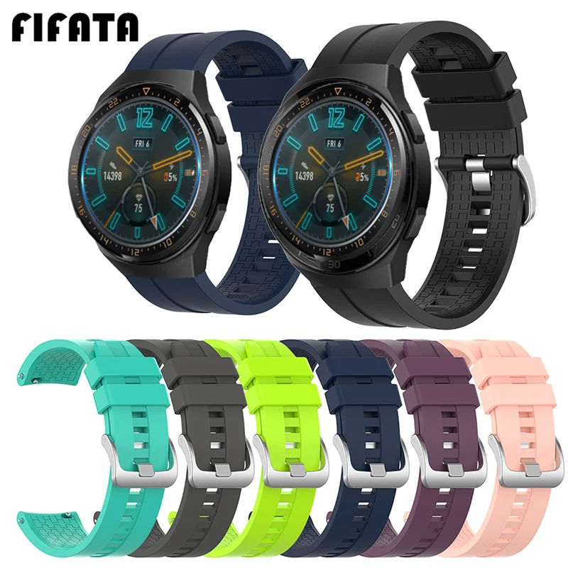 FIFATA لهواوي ووتش GT 46 مللي متر/GT 2 46 مللي متر/GT 2E الذكية ووتش 22 مللي متر استبدال سيليكون الرياضة الفرقة حزام ل Amazfit GTR 47 مللي متر
