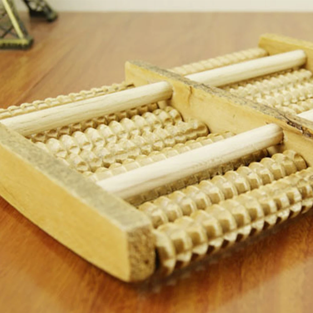 

Wooden 8-Row Foot Roller Massager Muscle Tension Relief Acupressure Trigger Point Therapy Foot Massager Roller