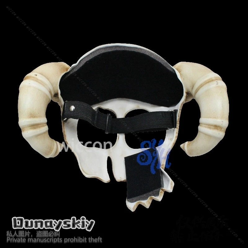 أنيمي BEEACH تأثيري Neliel شيطان الجمجمة القرن نصف الوجه ثلاثية الأبعاد حمض البوليلاكتيك قناع القبعات هالوين حفلة عيد الميلاد كوسبفري-