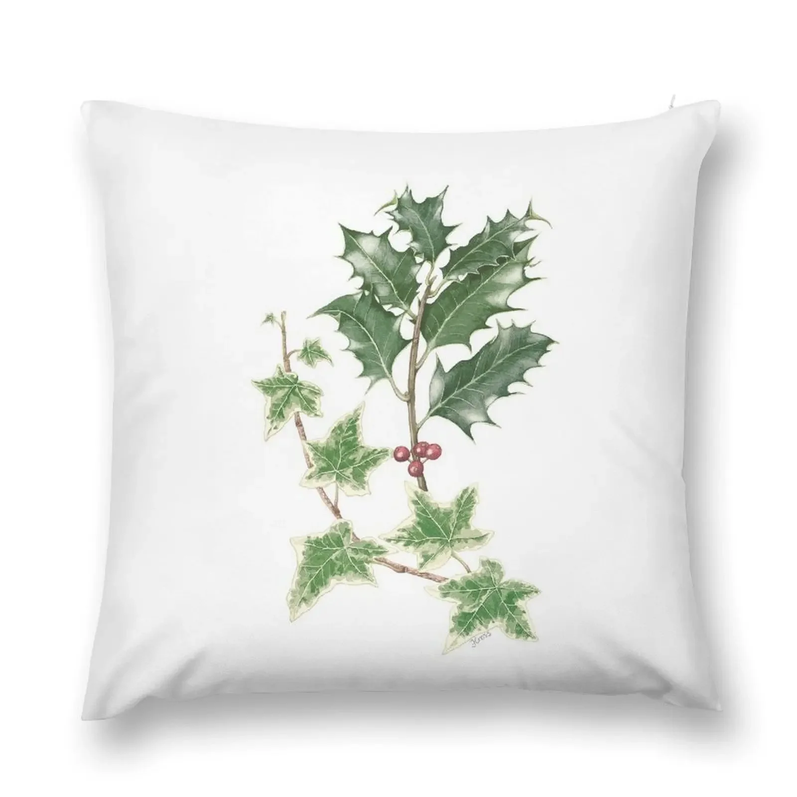 

Christmas Holly and Ivy in Watercolour Throw Pillow Pillow Cases Pillowcases For Pillows Sofa Cushions pillow