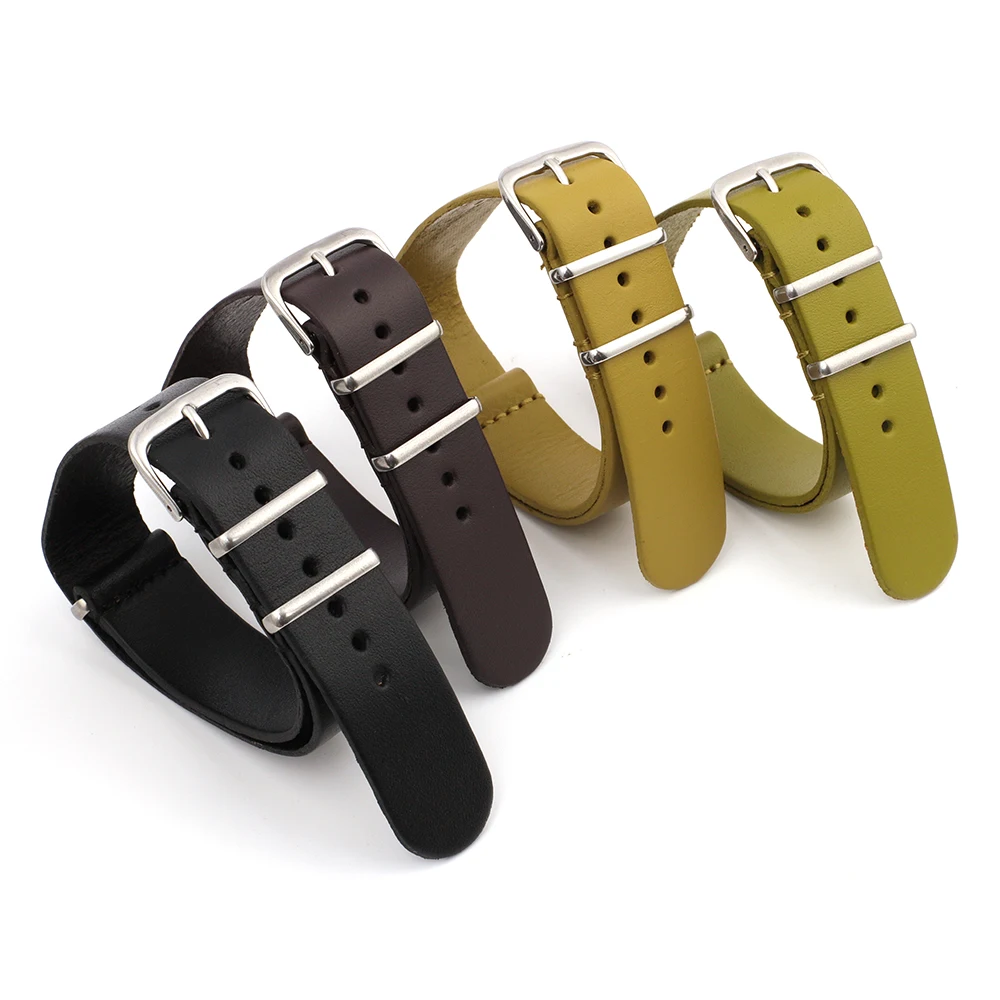 18mm 20mm 22mm Vachetta Leather Watch Strap Sport Watchband for Seiko for Rolex for Huawei Watch GT2/GT3 Watch Bracelet