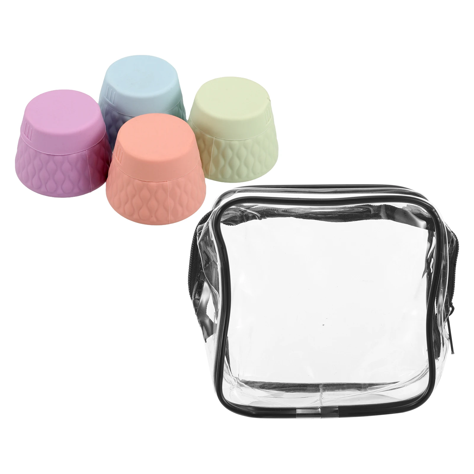 

4Pcs Silicone Cream Bottles Travel Containers Leakproof Portable Skincare Lotion Jars for Business Trips Sample Organizer