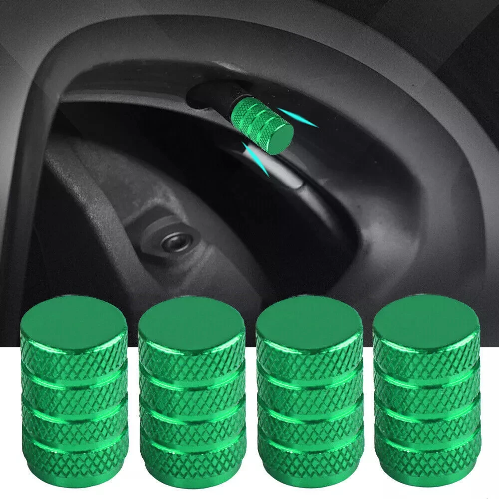 

Aluminum Green Car Wheel Tire Valve Caps Tyre Rim Stem Cover Waterproof for Automobiles Motorcycles Trucks Bikes Accessories