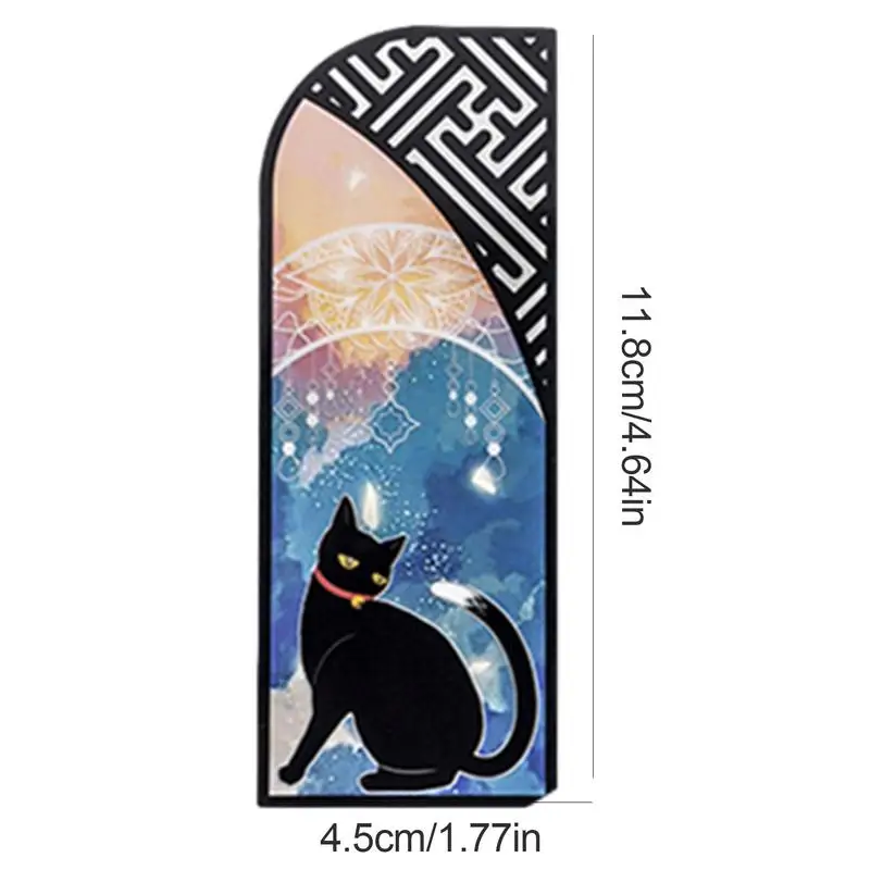 Black Cat Bookmark 6PCS Cartoon Animal Bookmark Cat Reading Bookmarks Retro Book Page Marks Page Marker Holiday Gifts