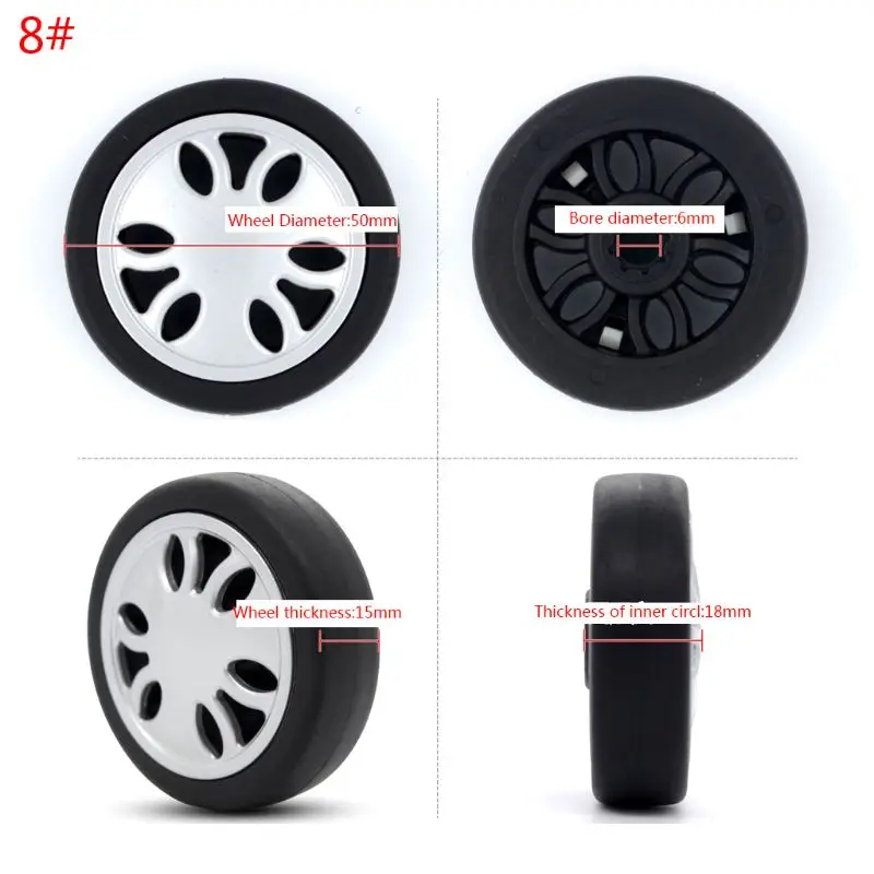 1PC Plastic Swivel Wheels Luggage Rotating Wheel Suitcase Replacement Casters Parts