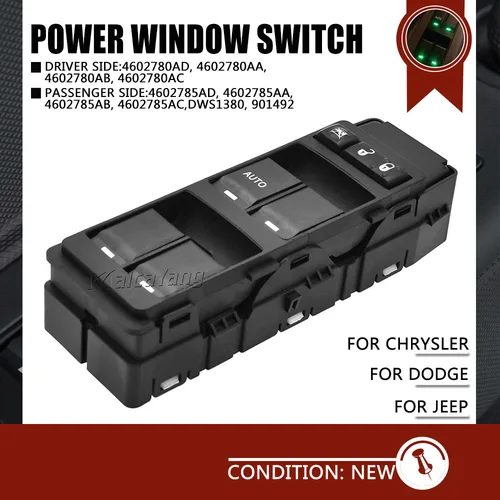 4602780 Botón de Control de elevador maestro de ventana eléctrica AA para Chrysler 200 300 Dodge Avenger Dakota Jeep Compass Patriot