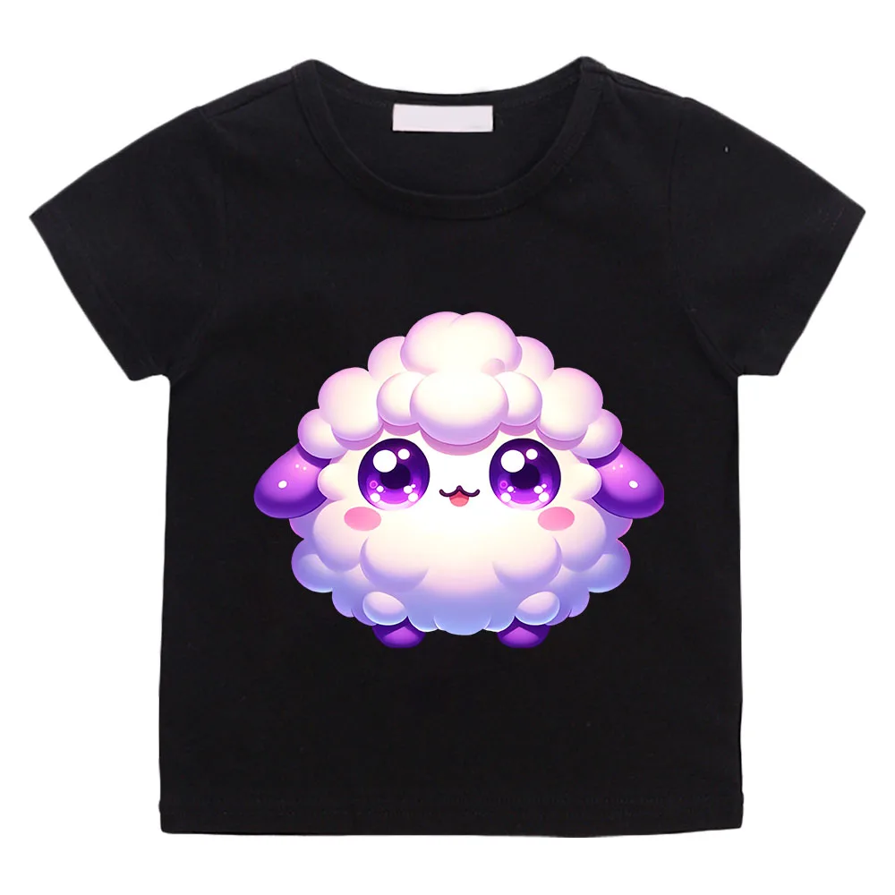 

Palworld Cute Goat T Shirt Toddler Summer Cartoon Short Sleeve Kids Cotton T-Shirt Boys Harajuku Tshirt Y2k Tees Slight Strech