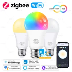 Ewelink e26 e27 zigbee led lampen wifi smart led lampe rgb cw ww 15w 18w led glühbirne funktioniert mit alexa google smart things yandex