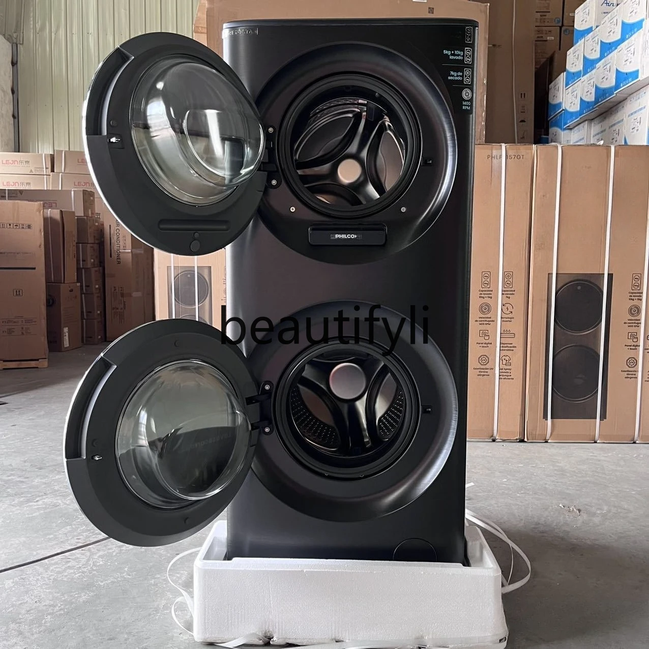 Roller elution and drying integrated household belt drying 15KG + 7KG washer + dryer