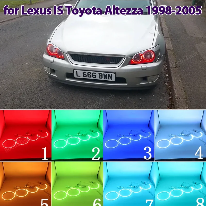 

Разноцветная лампа дневных ходовых огней с ангельскими глазами RGB для LEXUS IS200 IS300 1998-2005 для TOYOTA Altezza Gita (Япония)