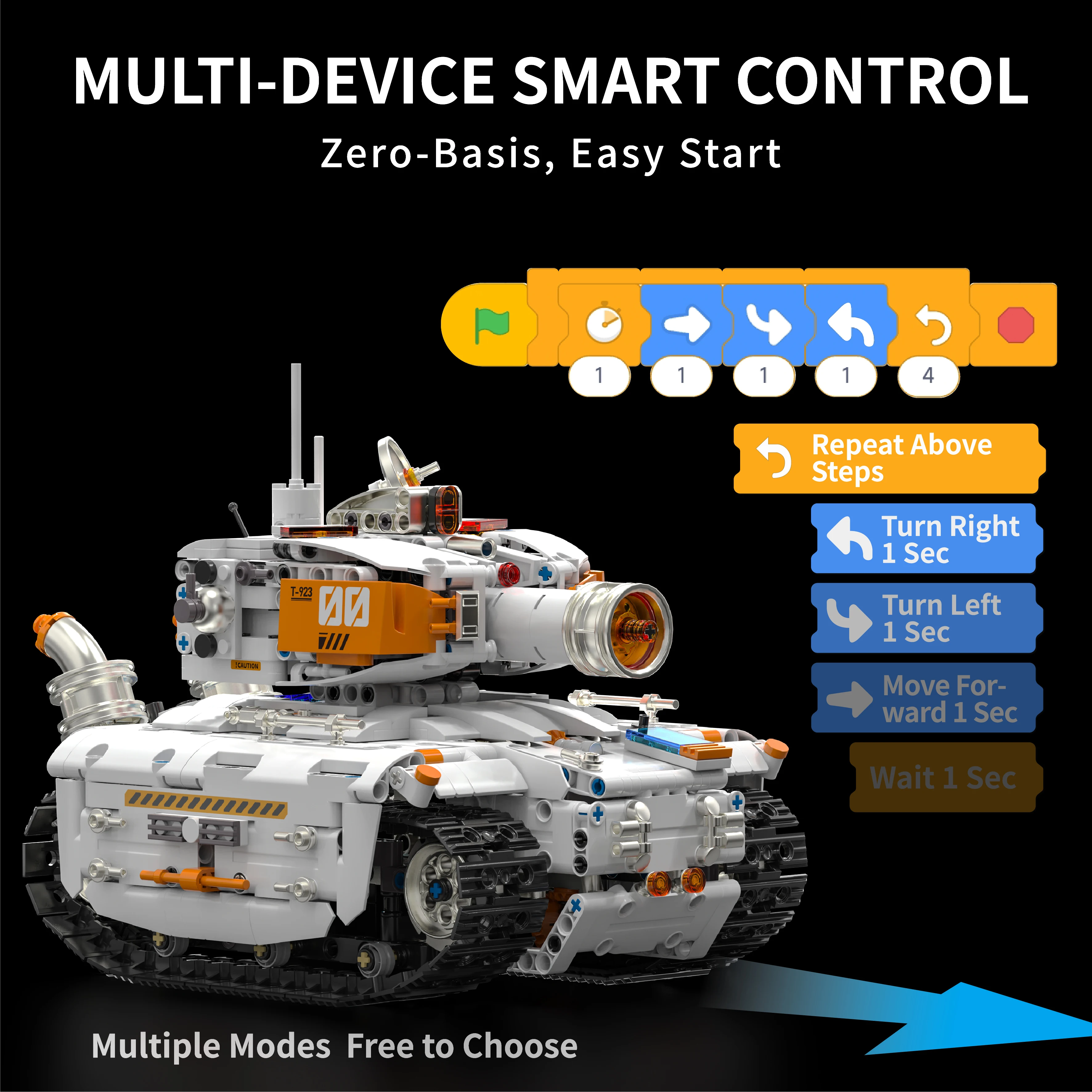 H1011 RC modelo de carro tanque escavadeira de engenharia de transformação de forma dupla - menino e menina blocos de construção brinquedo presente