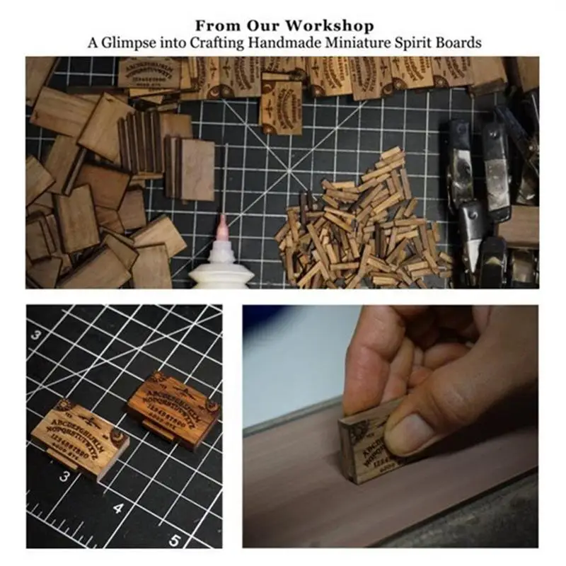 Mini-Ouija-Brett, handgefertigtes Ouija-Brett mit Schublade, Retro-Miniatur-Spiritbrett, sprechendes Geisterbrett, Wahrsagerei-Werkzeuge