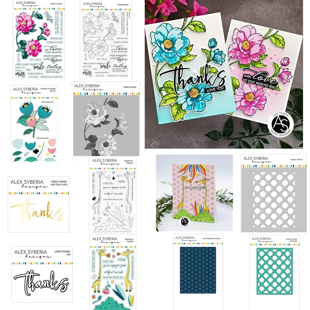 

Garden Flowers New Arrival Clear Stamps Metal Cutting Dies Stencil Hot Foil Decorating Scrapbook Diy Paper Card Album