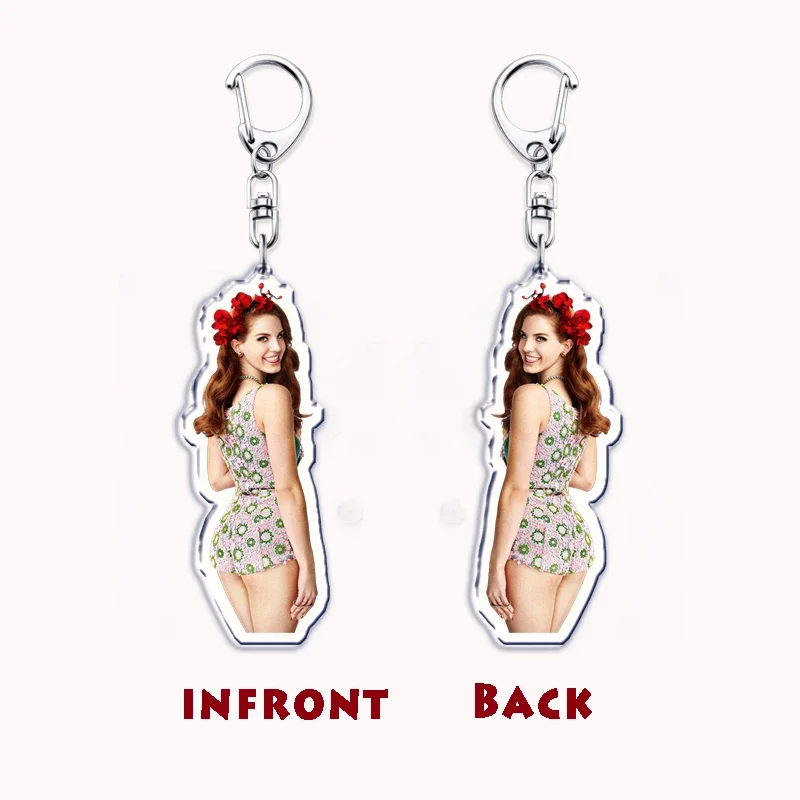 Hot Singer Lana Del Rey Keychain for Accessories Bag Pendant Born To Die Ultraviolence Key Chain Ring Keyring Jewelry Fans Gifts