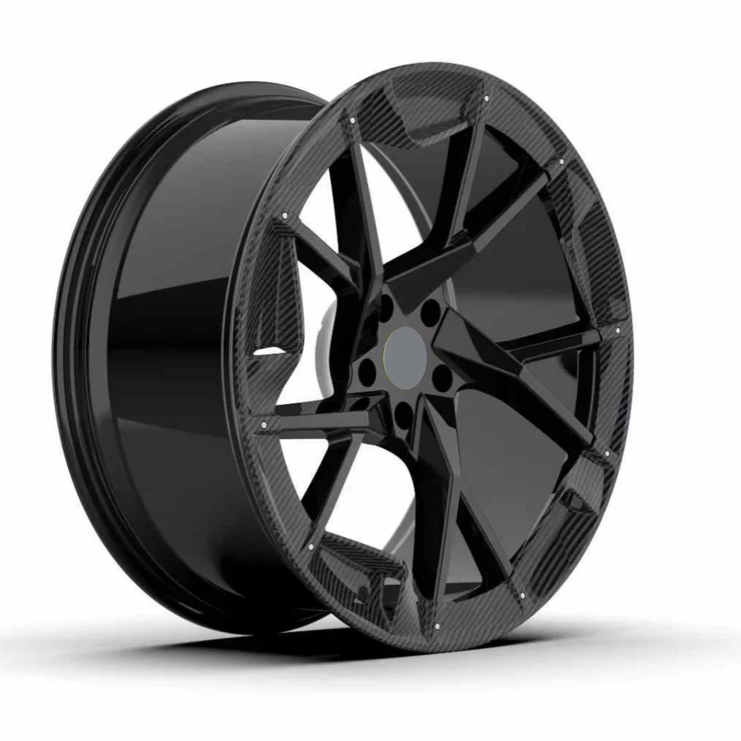 Customized 1-piece  Carbon Fiber Decorative Plate Alloy Wheel Hub, Using a New Aluminum Forging Structure of 18-24 Inches