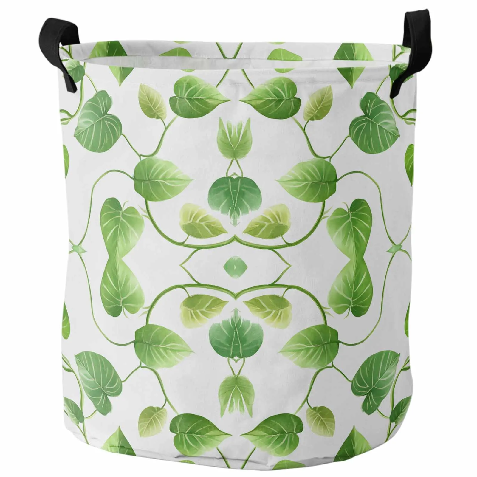 

Spring Pastoral Green Plant Leaf Dirty Laundry Basket Foldable Waterproof Home Organizer Clothing Children Toy Storage Basket
