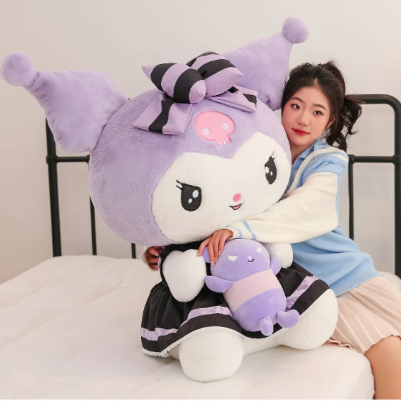 

100cm Super Big Size Kawaii Sanrio New Kuromi Anime Plush Stuffed Animal Cartoon Plushies Peluche Girls Christmas Gift