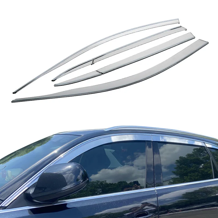 

Гальванический серебряный погодный щит, подходящий для Audi Q5, оконный дождевой щиток для бровей Q5L, лазерный логотип, 6 шт.