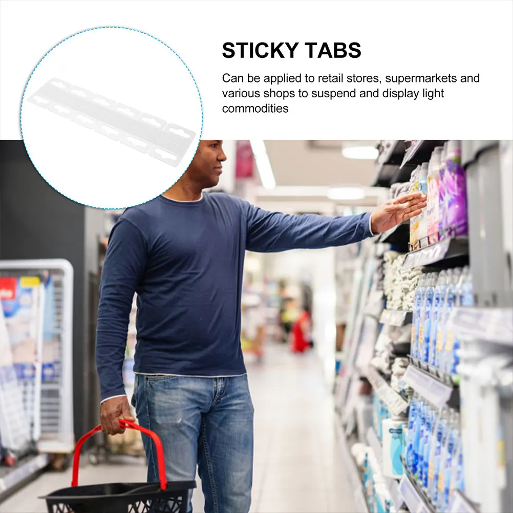 

100pcs PVC Hooks Self Adhesive Transparent Slot Hangers 45x50mm Retail Display Pegboard Sticker Hooks for Home Office