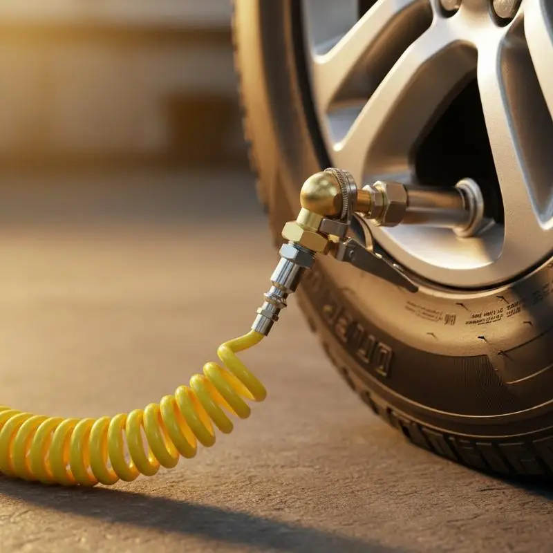 

Brass Tire Valve Clip Heavy Duty Air Chuck Quick Connect Inflation Nozzle Strong Grip for Vehicle Motorcycle Tire Workshop