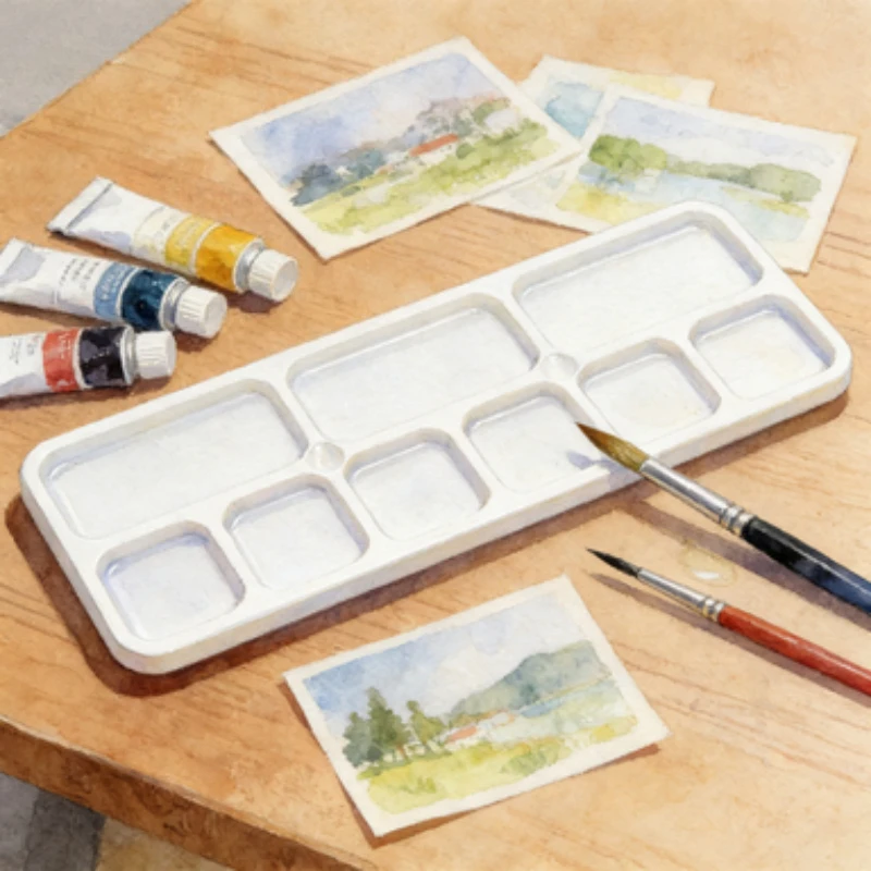 Multi Grid Plastic Paint Mixing Palette Anti-spill Plastic Tray Easy Clean Watercolor for Watercolor Acrylic Painting Tools