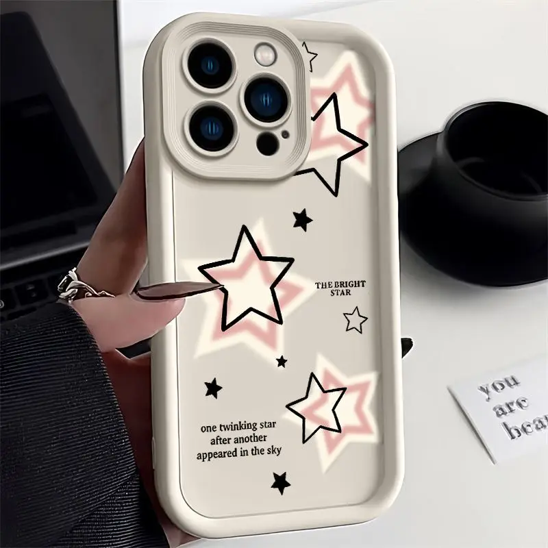 Cute Pink Stars Case for Xiaomi Redmi Note 13 12 11 Pro Plus 4g 5g 12S 11S 10S 10 Pro 12C 13C 4G Soft Silicone Phone Cases