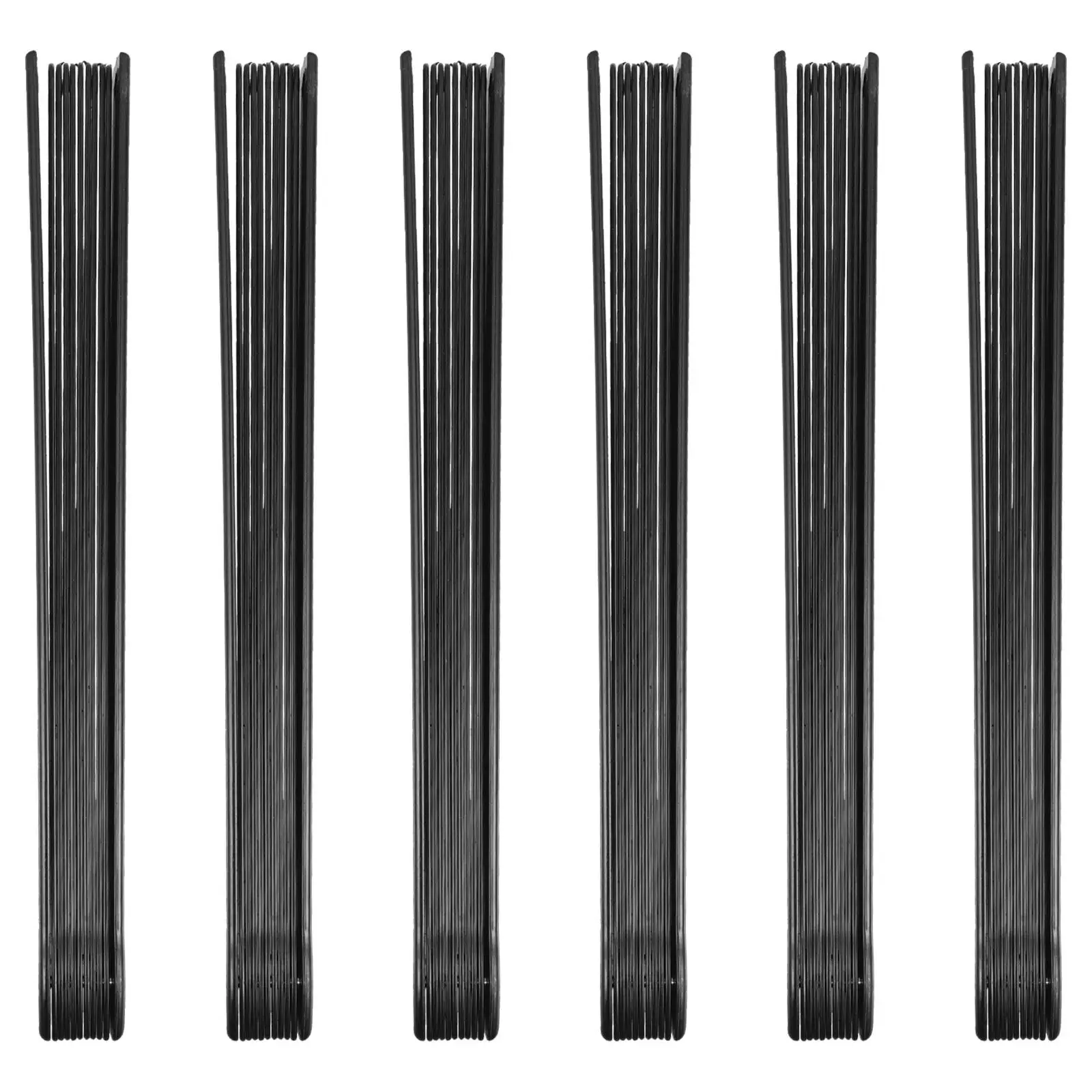 6Pcs Folding Fan Frame Classic Black Plastic Foldable DIY Craft Material for Martial Arts Tai Chi Kung Fu Performance Accessory