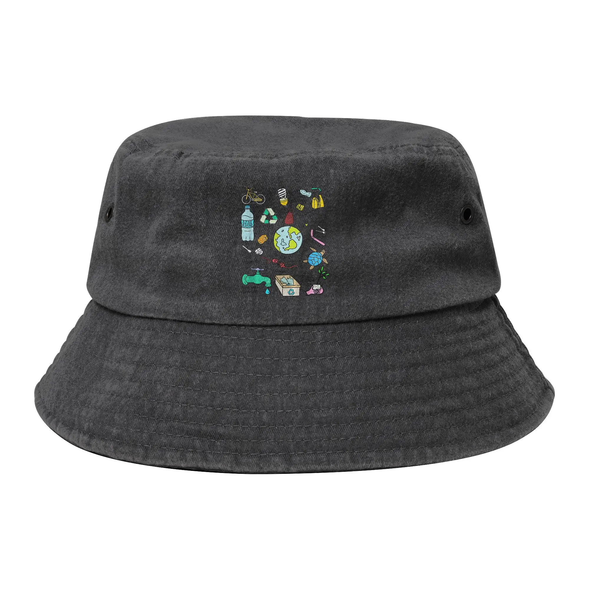 Earth Day Every Day There Is No Planet Bucket Hat Unisex Outdoor Sport  Distressed Cotton Fishing Hat Spring Headwear Bob Hat