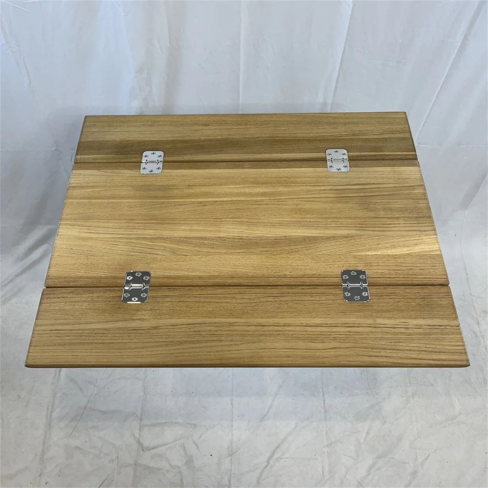 

Boat Folding Wings Teak Table Top 660/330x650mm,26/13X25.6 Inch Rectangular Plain Marine Yacht RV Caravan TW3365