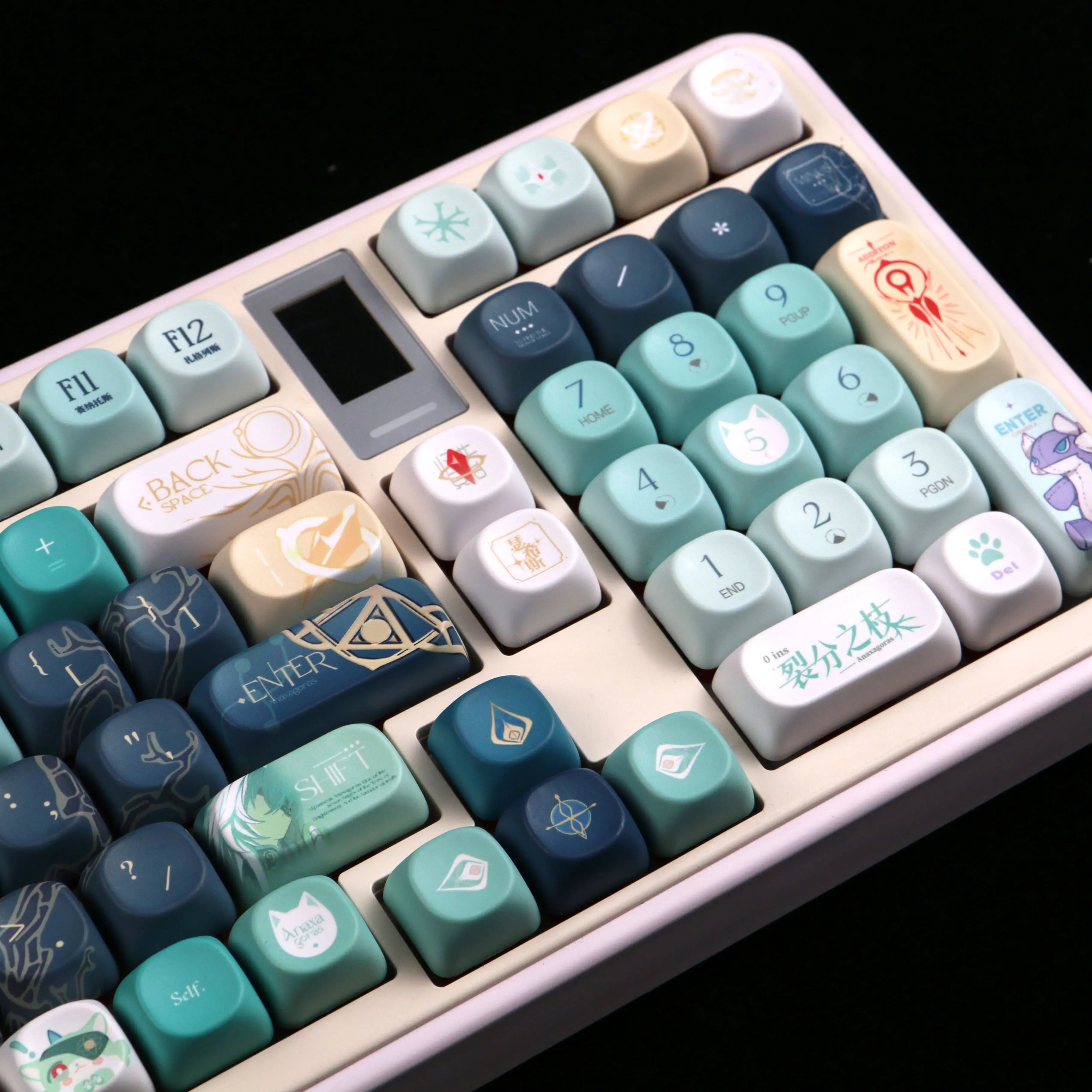 

Колпачки для клавиш MOA с аниме-профилем, 129 клавиш, 5 сторон, колпачки для клавиш из ПБТ с сублимационной краской для переключателей Cherry Gateron MX, механическая клавиатура