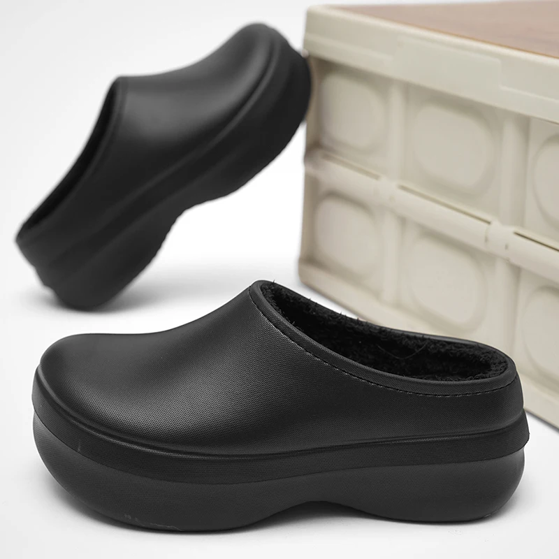 الشتاء الرجال نعال تدفئة فروي حذاء للحديقة زوجين لينة المنزل نعال من القطن في الهواء الطلق أفخم الشرائح مريحة المنزل قباقيب الفراء #2