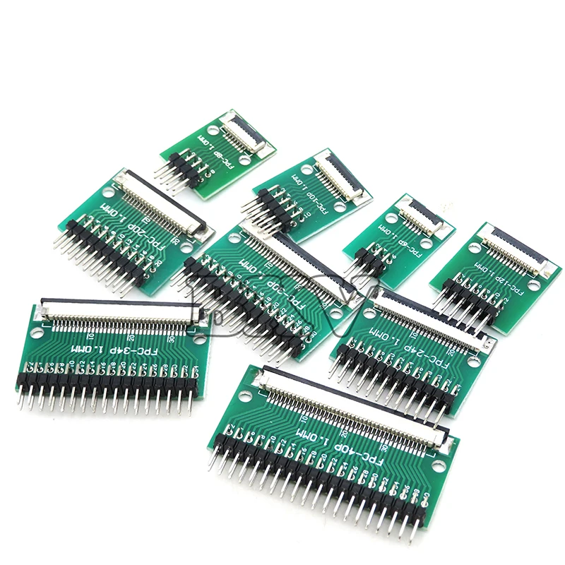 0.5mm 1.0mm To 2.54mm FPC FFC 6 8 10 12 20 24 26 30 34 40 50 60 80 Pin Adapter Board Connector Straight Needle And Curved Pin